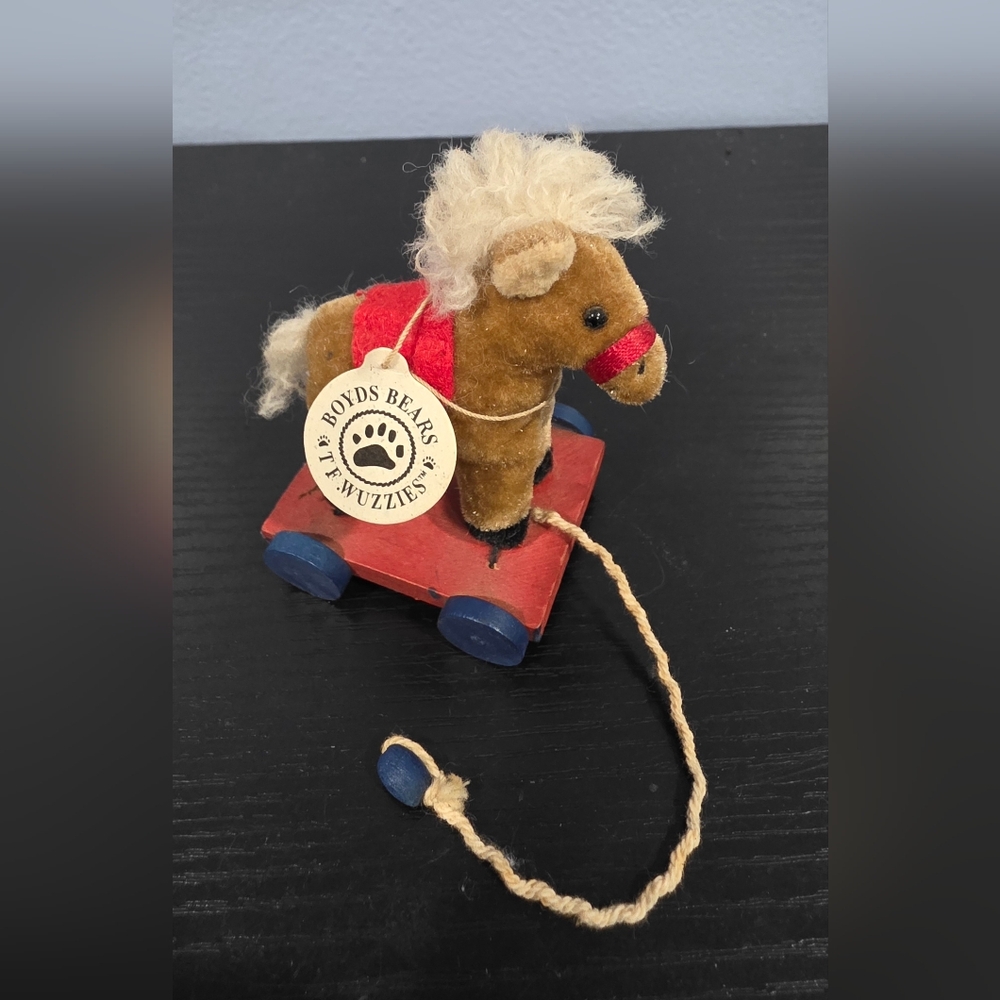 Boyds Bears Tf Wuzzies Miniature Pull Toy String Along Horse Giddyup